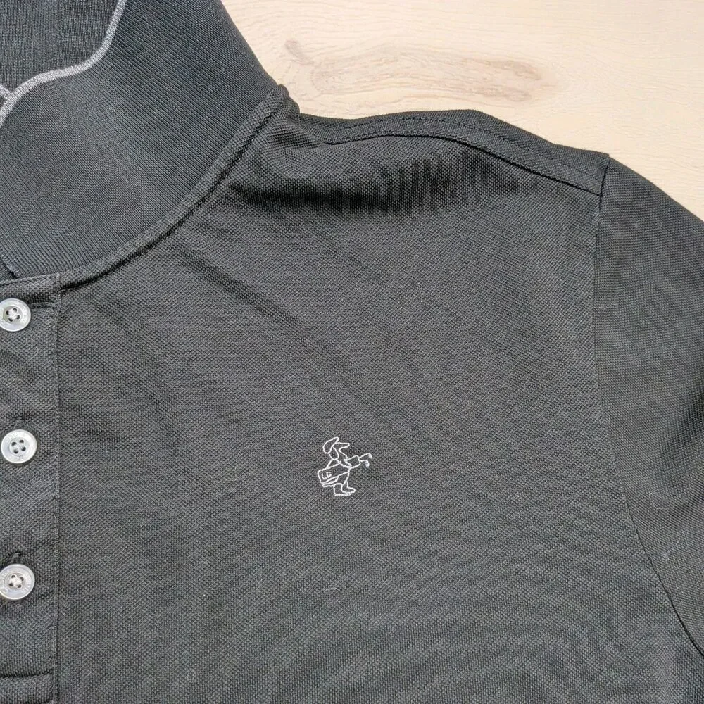 Louis Castel Polo Shirt Mens 110 Large Caddie Dog‎ Black Stretch Golf